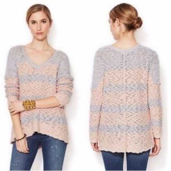 Free People Sweaters - Free People Songbird Sweater in Pink & Gray